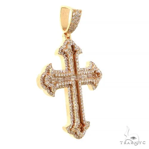 Emerald Cut Diamond Cross Pendant 68583