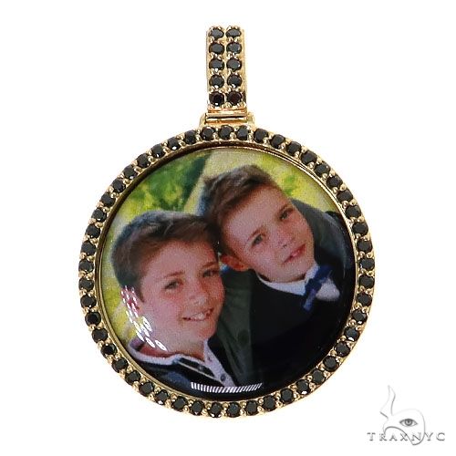 2 Row Black Diamond Photo Pendant 68600