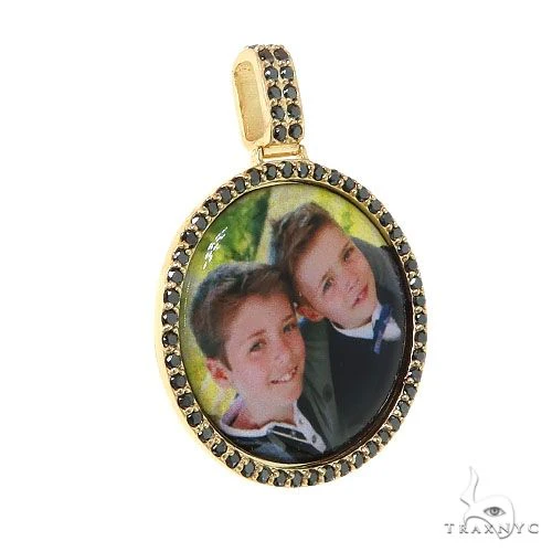 2 Row Black Diamond Photo Pendant 68600