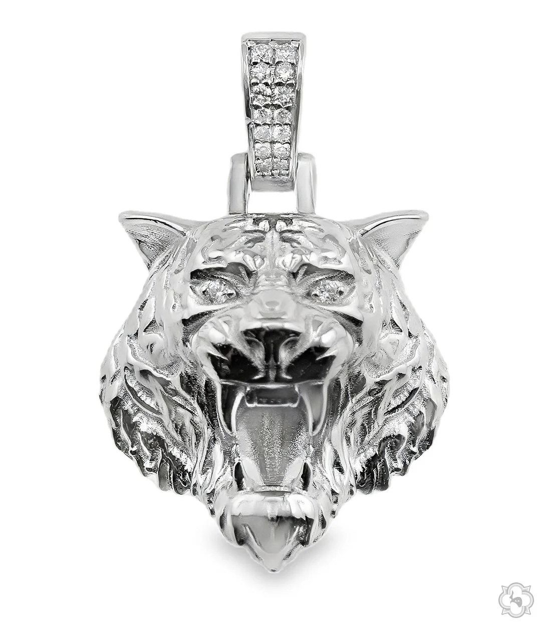.925 Silver Tiger Head Pendant Small 70737