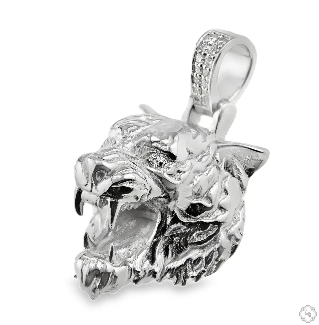 .925 Silver Tiger Head Pendant Small 70737