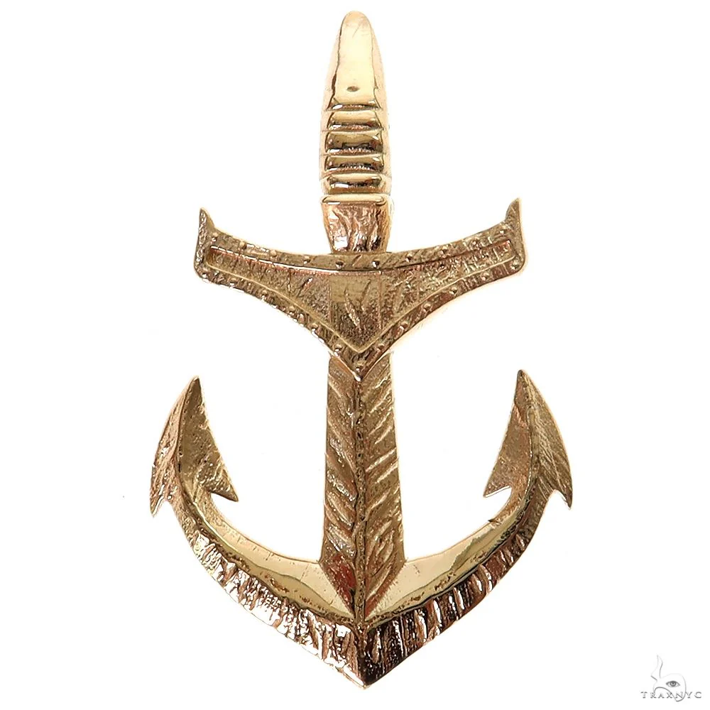 10K Gold Anchor Pendant 69907