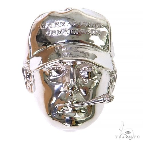 Mini Donald Trump Silver Pendant 68515