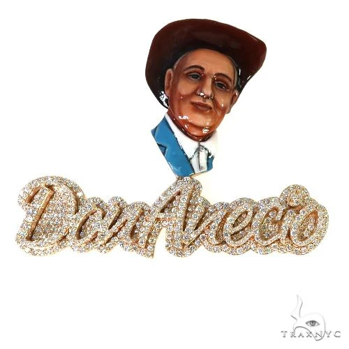 Custom Made 3D DonAnecio Diamond Name Pendant 67804