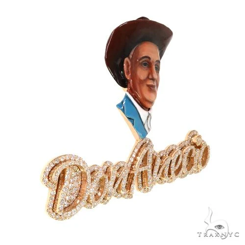 Custom Made 3D DonAnecio Diamond Name Pendant 67804