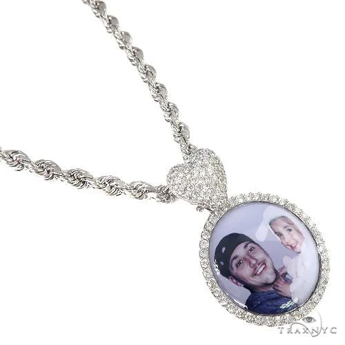 14K Gold Diamond Photo Pendant and Rope Chain Set 66834