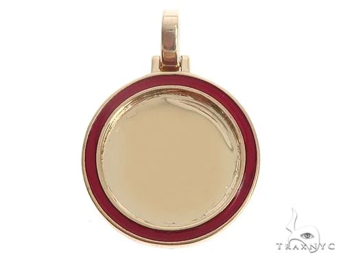 14k Yellow Gold 20mm Customizable Photo Pendant 65044