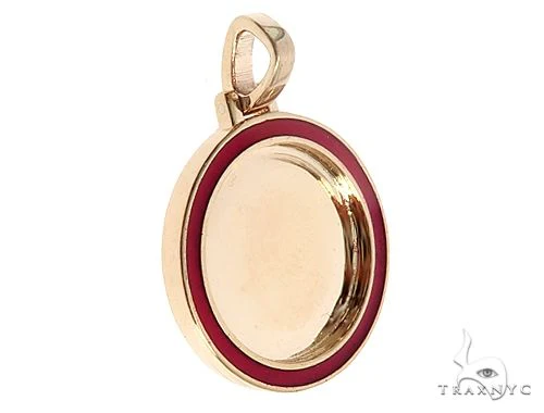 14k Yellow Gold 20mm Customizable Photo Pendant 65044