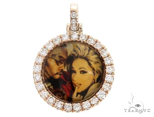 14K Gold Custom Photo Pendant 0.75 Inch 64758