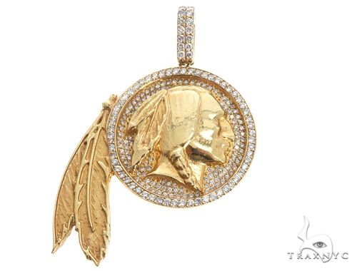 Native American Indian Head Diamond Pendant 64725