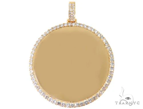 14K Gold Customizable Photo Pendant 2.5 inches 64680