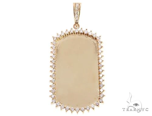 14k Yellow Gold Customizable Dog Tag Pendant 64644