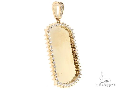 14k Yellow Gold Customizable Dog Tag Pendant 64644