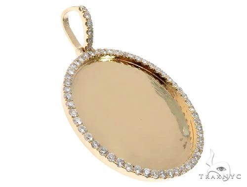 14K Yellow Gold Customizable Photo Pendant 2 inches 64631