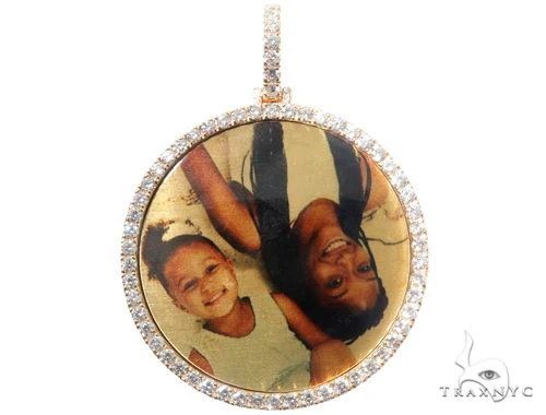 14K Gold Custom Photo Pendant 2 Inch 64427