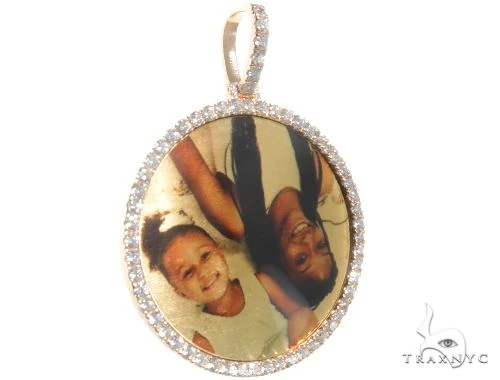 14K Gold Custom Photo Pendant 2 Inch 64427