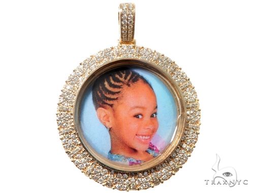 Custom Cluster Diamond Photo Pendant 1.75 inch 64527