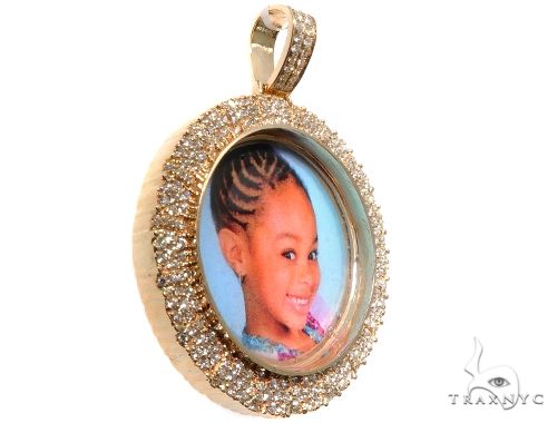 Custom Cluster Diamond Photo Pendant 1.75 inch 64527