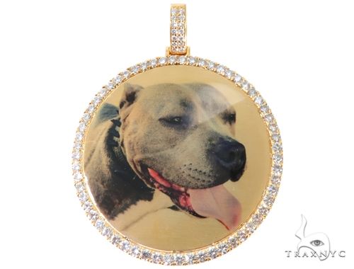 14K Yellow Gold Customizable Photo Pendant 2.5 inches  64013
