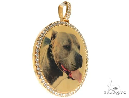 14K Yellow Gold Customizable Photo Pendant 2.5 inches  64013