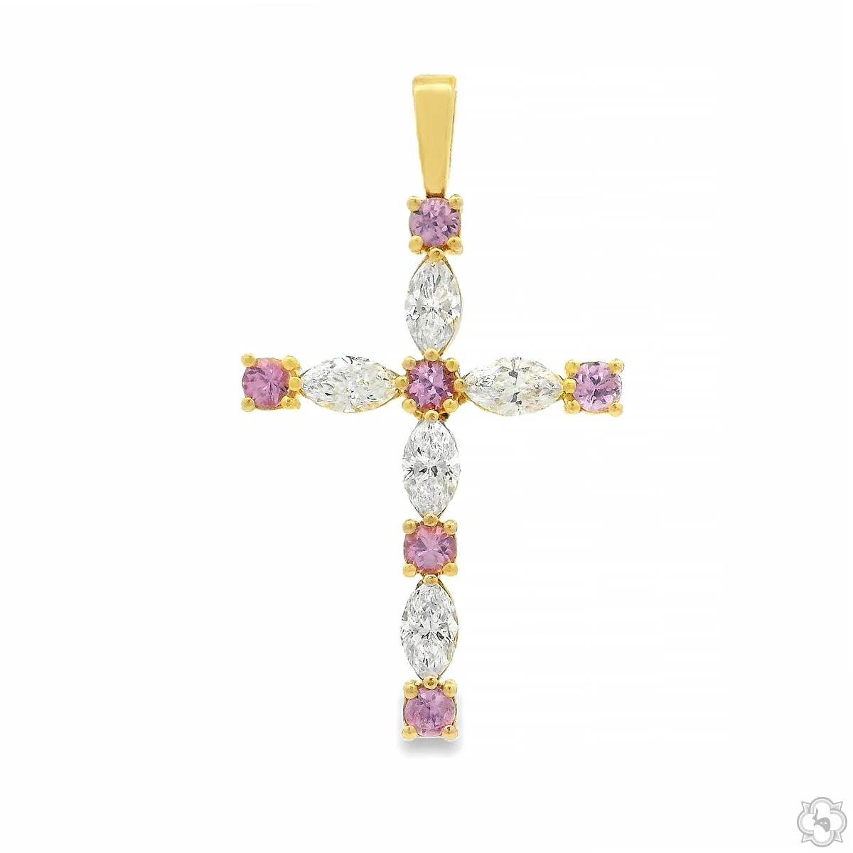 Divine Pink Sapphire Marquise Cross 70772