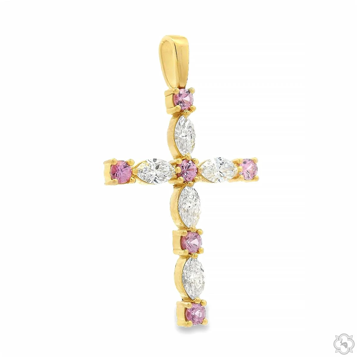 Divine Pink Sapphire Marquise Cross 70772