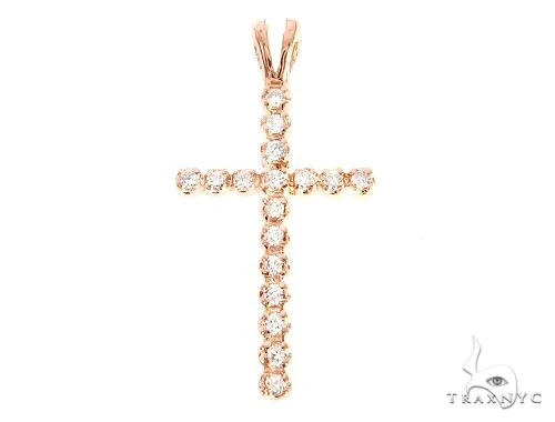 14k Gold Round Cut Cross  65153