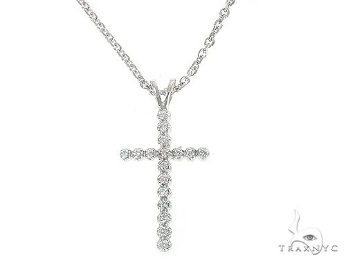 Diamond Cross Necklace With Cable Chain Set 65315