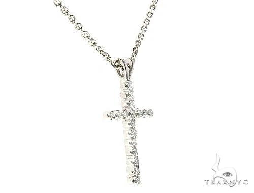 Diamond Cross Necklace With Cable Chain Set 65315