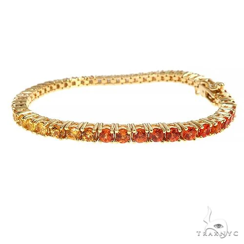 10 Pointer Rainbow Sapphire Tennis Bracelet 66892