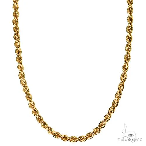 10k Yellow Gold Hollow Rope Gold Chain 24 Inches 2mm   43592