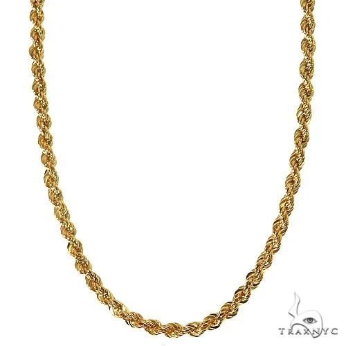 10k Yellow Gold Hollow Rope Link Chain 18 Inches 2mm 40355