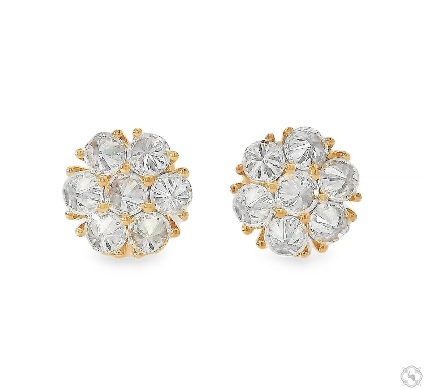 10PT Upside Down Diamond Flower Earrings 9 mm 70715