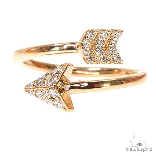 14K Gold Diamond Arrow Ring 67542