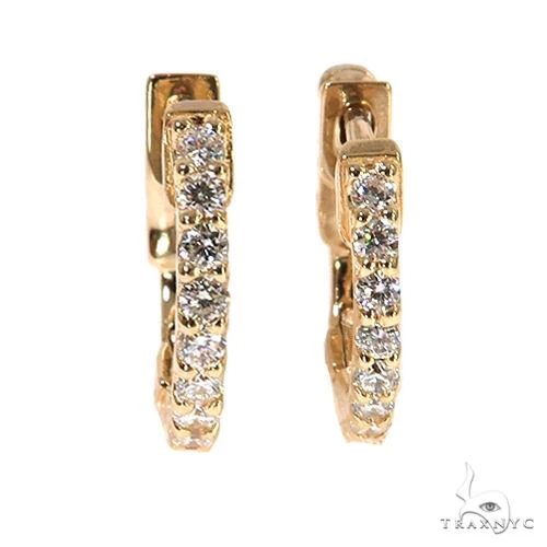 14K Gold Diamond Hoop Earrings 67852