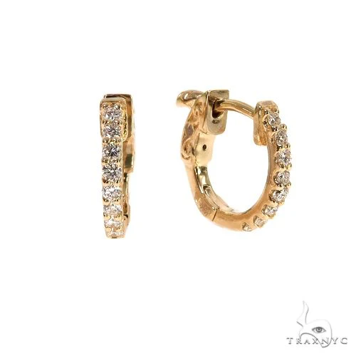 14K Gold Diamond Hoop Earrings 67852