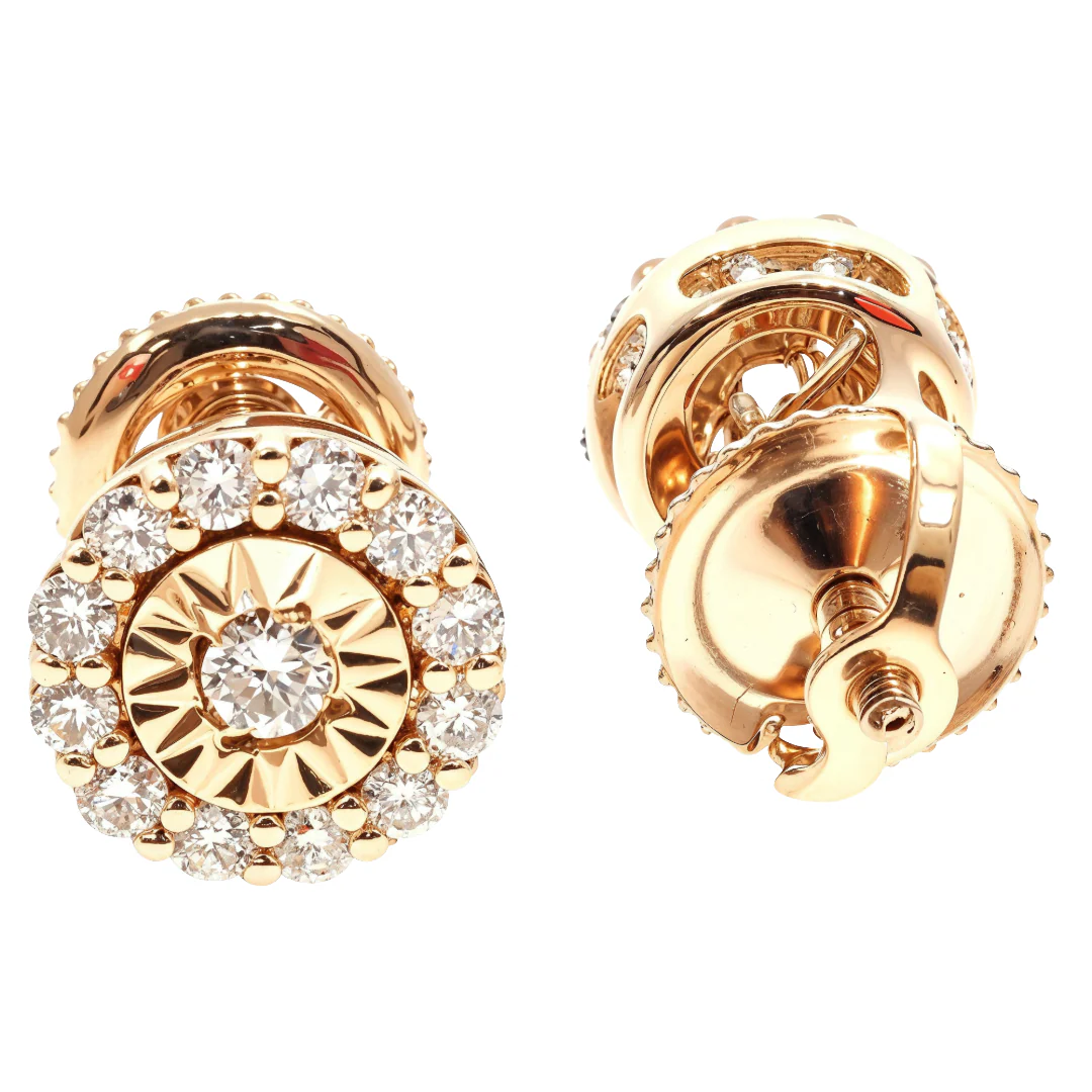 14k Gold Diamond Stud Earrings 64824