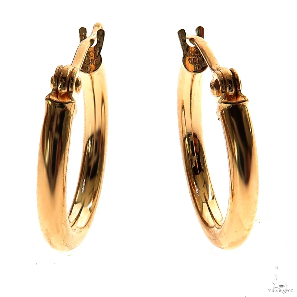 14K Gold Hoop Earrings 15mm 69908