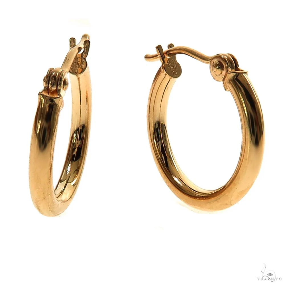 14K Gold Hoop Earrings 15mm 69908