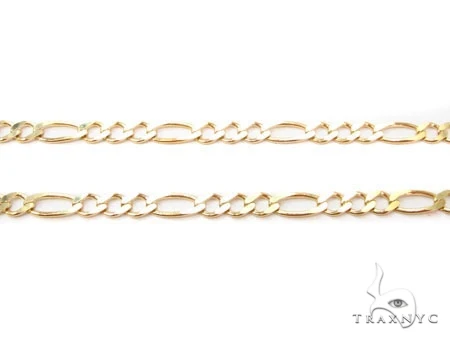 14k Solid Yellow Gold Solid Figaro Chain 20 Inches 3mm 47366