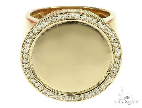 14K Yellow Gold Memorial Photo Ring 65760