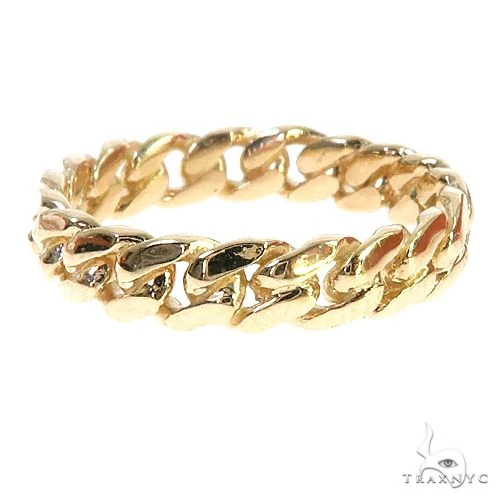 14K Yellow Gold Miami Cuban Link Ring 4.3mm 66662