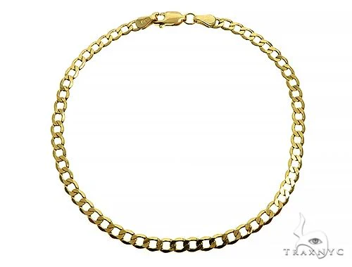 14K Yellow Gold Solid Curb Link Bracelet 7.5 Inches 2mm 70124