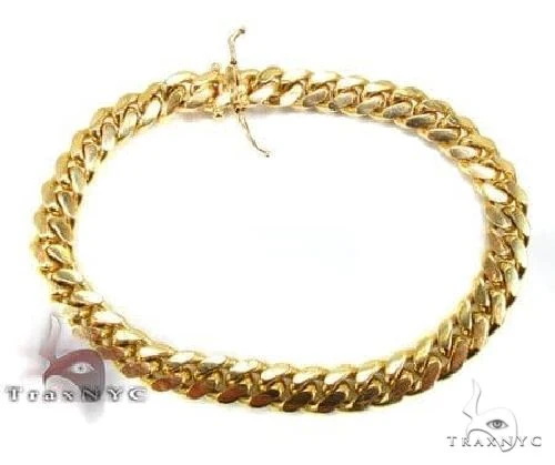 14k YG Solid Miami Cuban Bracelet 4mm 8 inches 68205