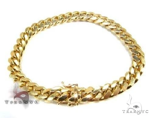 14k YG Solid Miami Cuban Bracelet 4mm 8 inches 68205