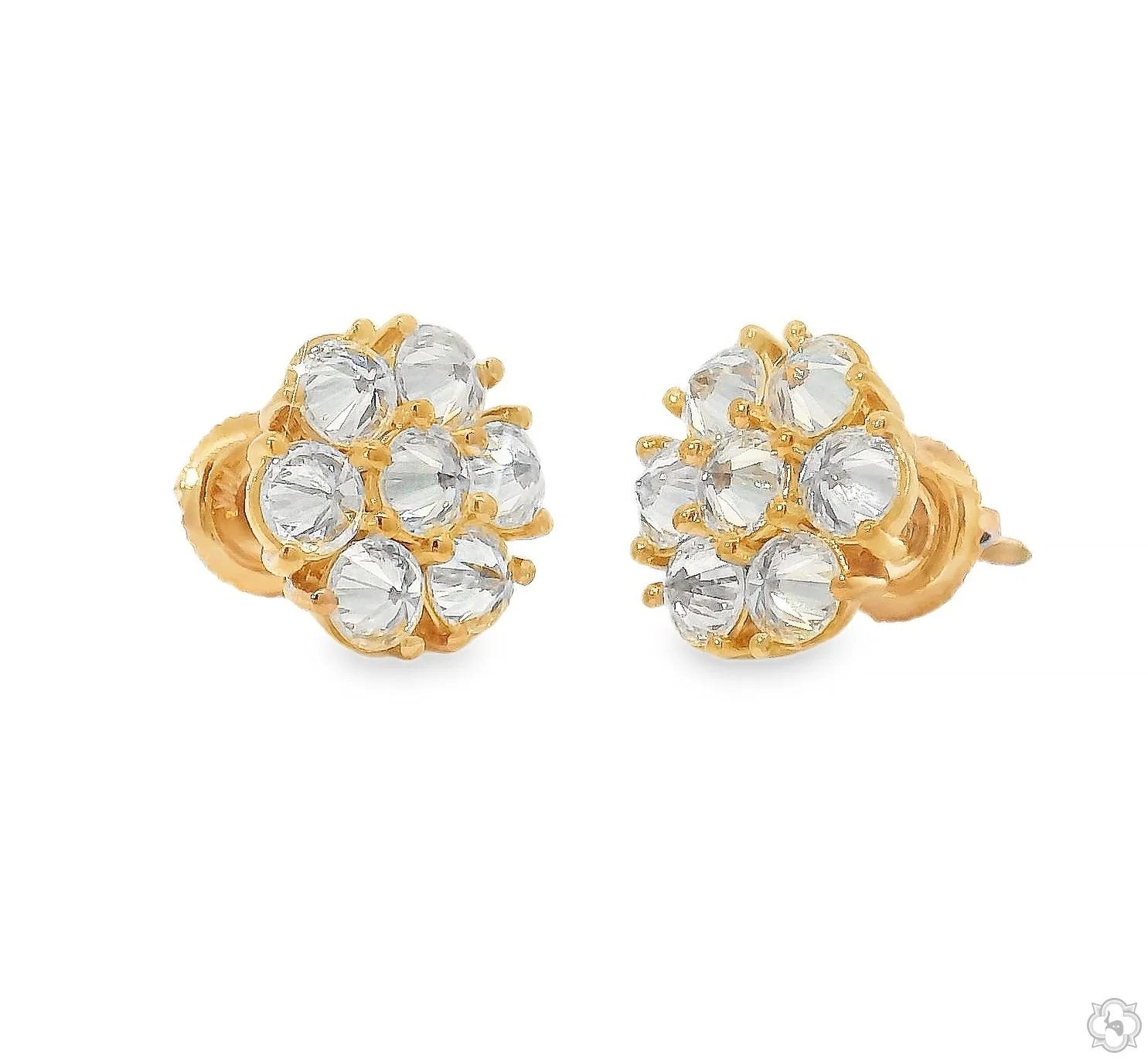 15PT Upside Down Diamond Flower Earrings 11 mm 70721