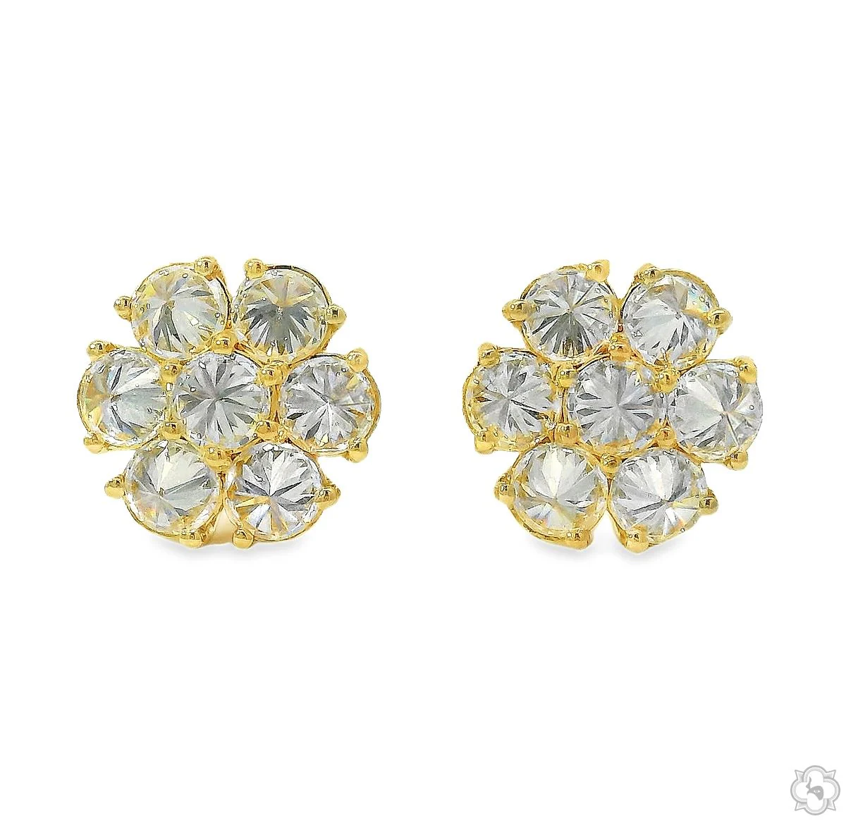 25PT Upside Down Diamond Flower Earrings 13 mm 70717