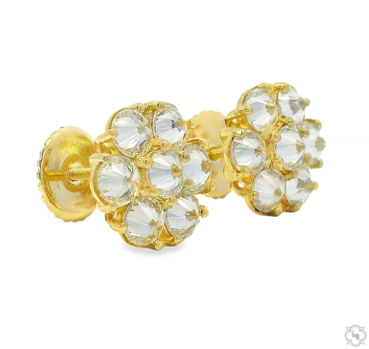 25PT Upside Down Diamond Flower Earrings 13 mm 70717