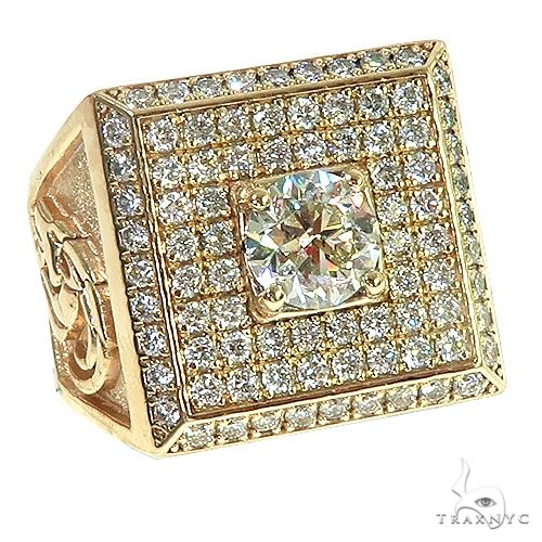 Custom Made 14K Gold Men Diamond Ring 66452