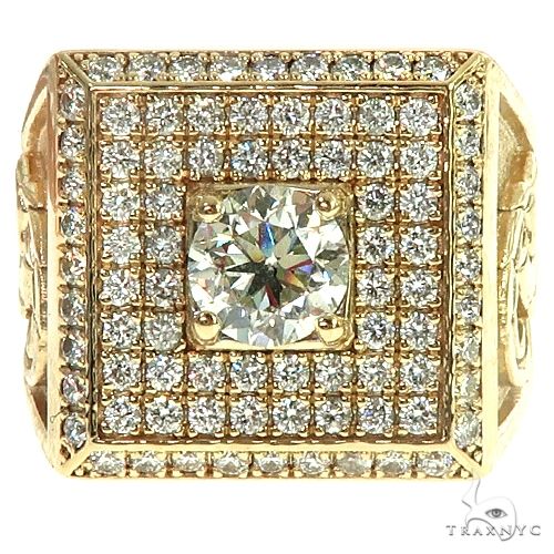 Custom Made 14K Gold Men Diamond Ring 66452